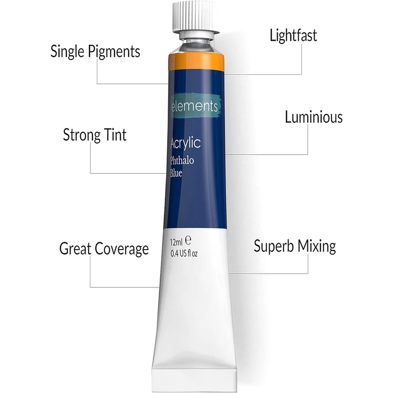 Elements 24x12ml Tube Acrylic Paint Set