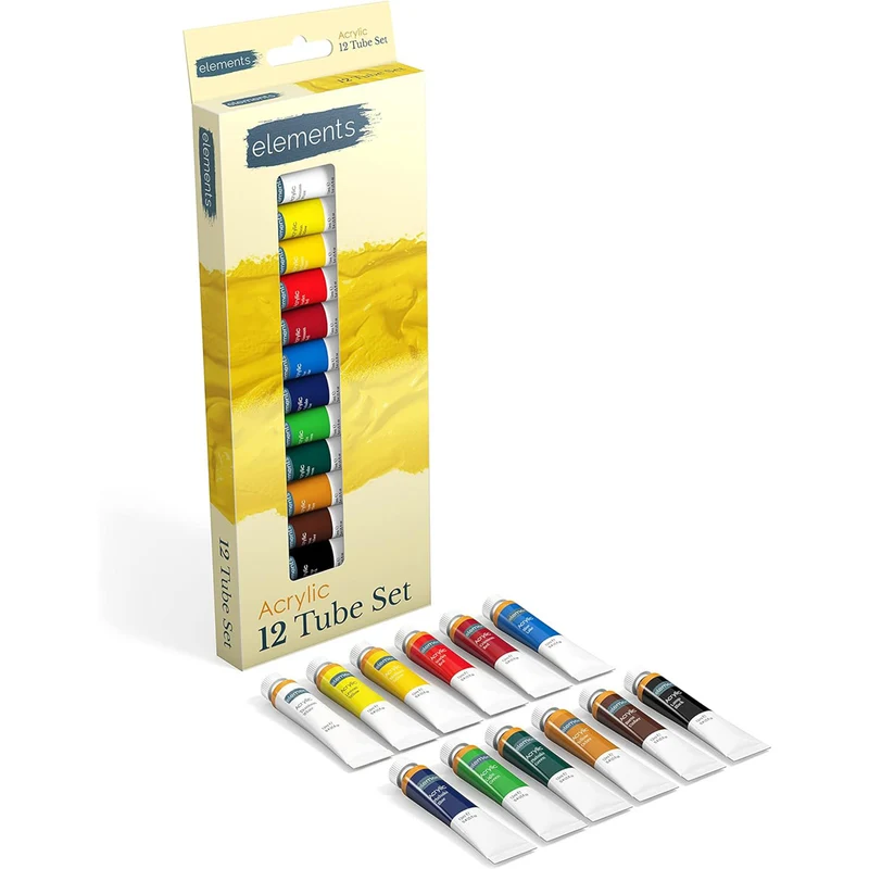 Elements 12x12ml Tube Acrylic Paint Set