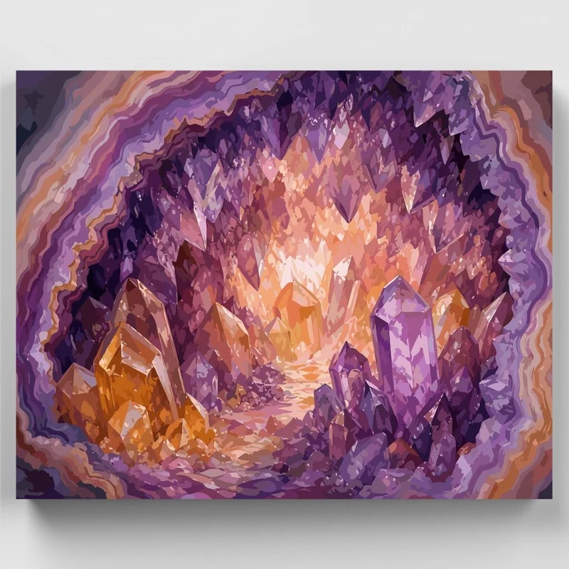 Amethyst Geode Cavern - Paint by Numbers Kit