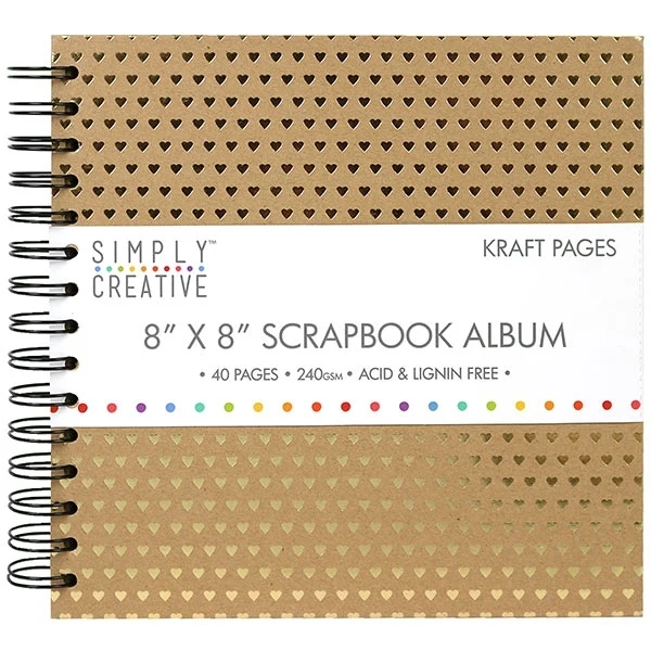 Simply Creative - 8x8 Album - Kraft Hearts