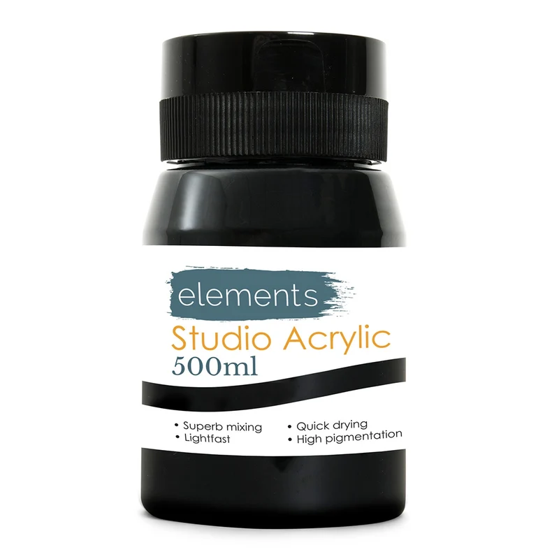 Elements 500ml Acrylic Mars Black