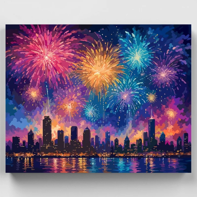 Skyline Fireworks Spectacle - Paint by Numbers Kit