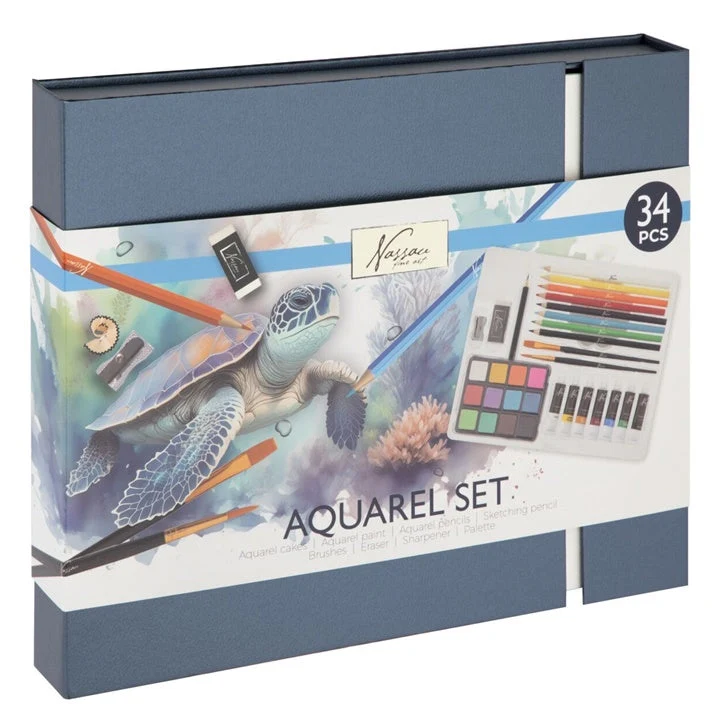 Nassau 34-Piece Watercolor Set