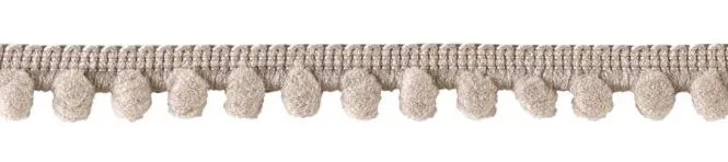 Bommelborte 12mm graubeige