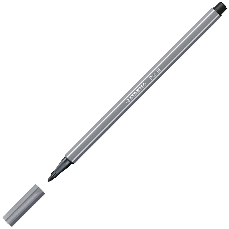 STABILO Pen 68 Filzstift dunkelgrau – 1 mm Einzelstift
