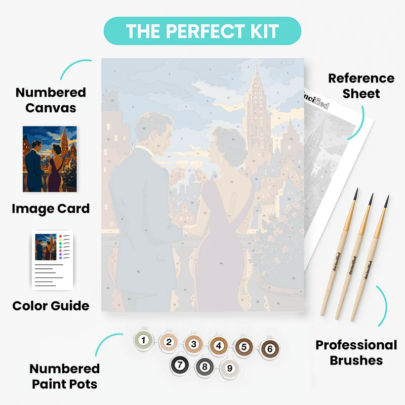Balcony Champagne Toast - Paint by Numbers Kit
