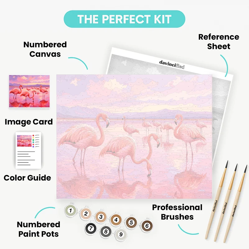 Flamingo Sunset Lagoon - Paint by Numbers Kit
