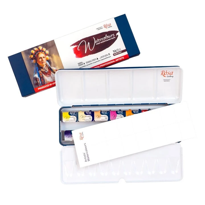 Rosa Gallery Portrait Watercolor Set, 14 x 2.5 ml
