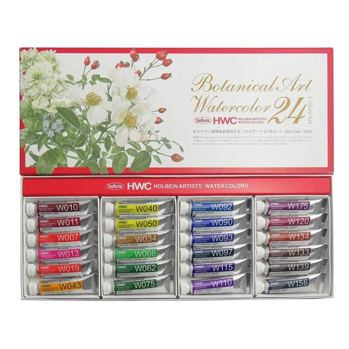 Holbein Botanical Watercolor Set, 24 x 5 ml