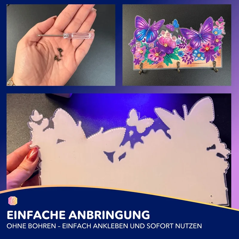 Diamond Painting Schlüsselbrett Schmetterlinge