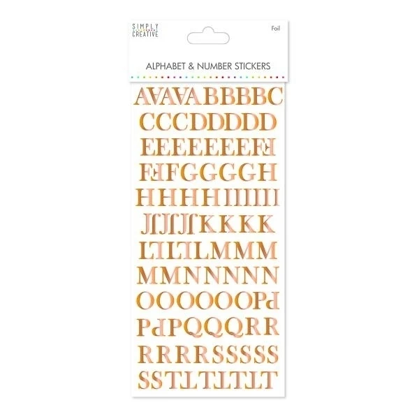 Simply Creative - Alphabet & No. Stickers - Traditional Foil Copper