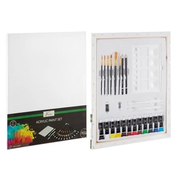 Nassau Acrylic Painting Set with Canvas, 27 pcs