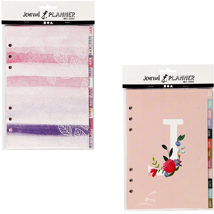 Planner Month Dividers with Colorful Designs
