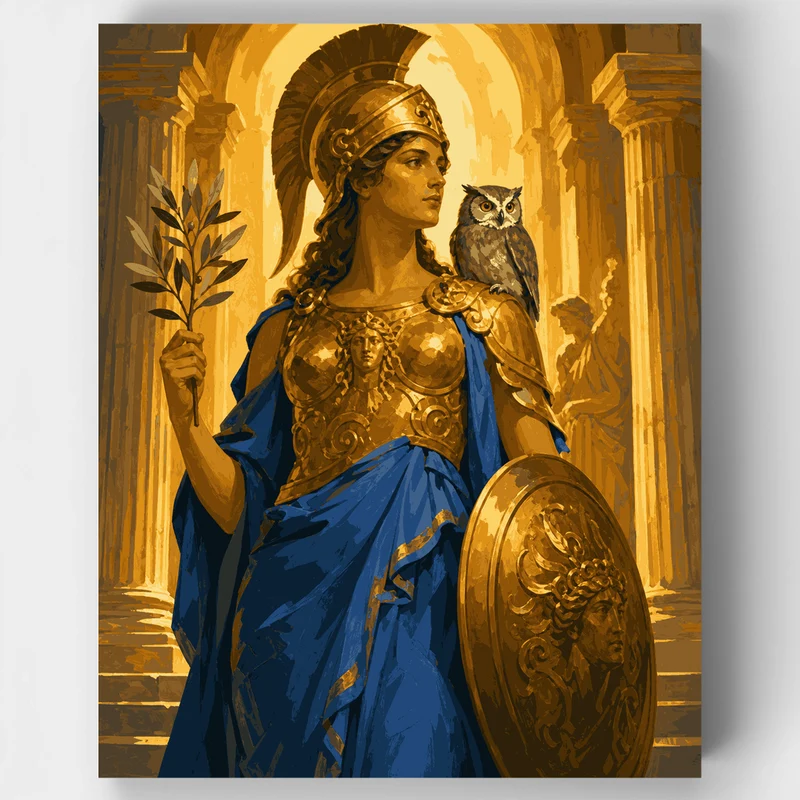 Athena's Golden Owl - Paint by Numbers Kit