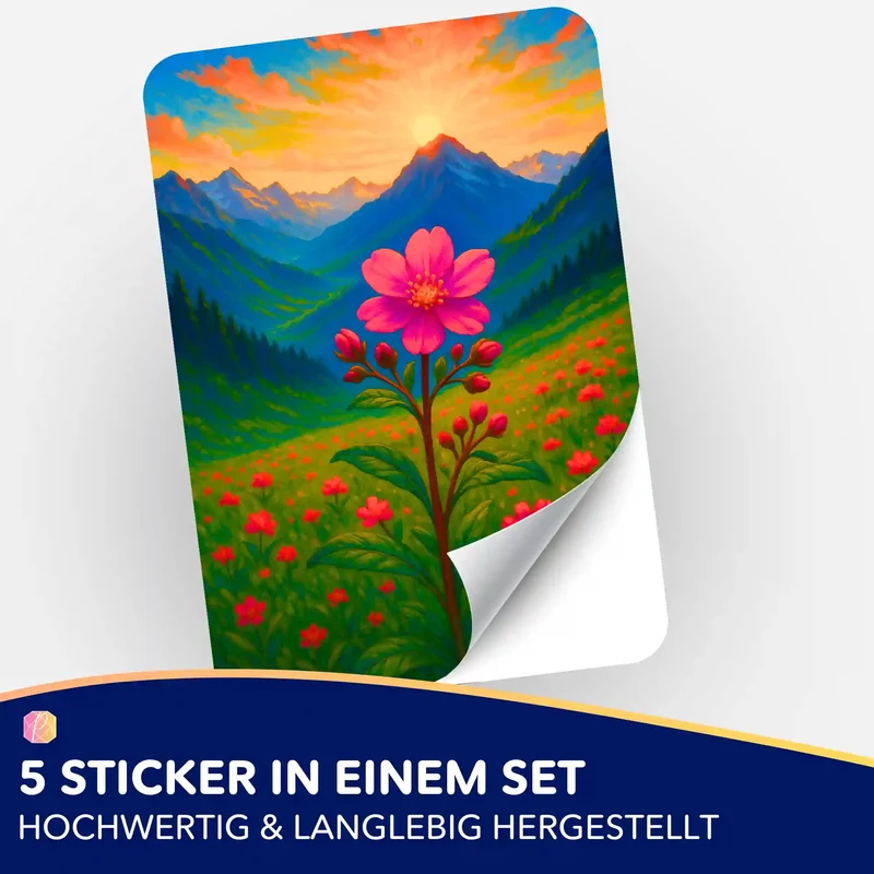 Aufkleber 5er-Set - Jennifer Special - Gebirgsblume