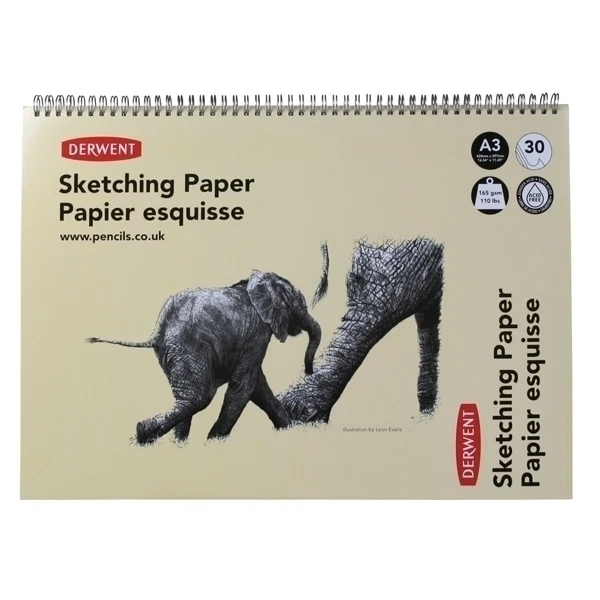 Derwent - Spiral Sketch Pad - 165gsm Landscape A3