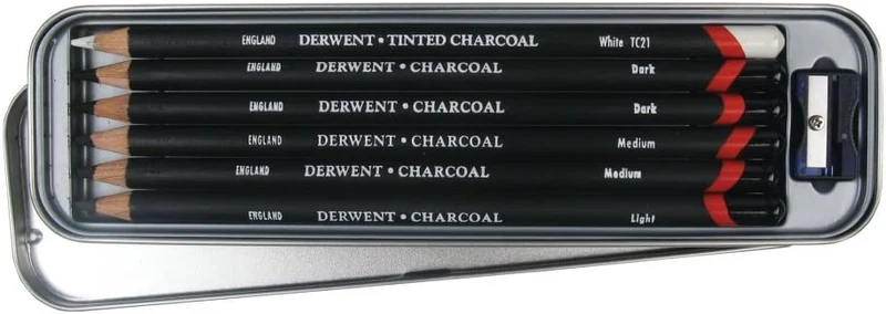 Derwent - Charcoal Pencil - 6 Tin
