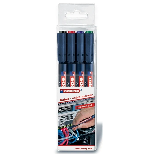 edding - 8407 Cable Marker Wallet of 4 (001-004)