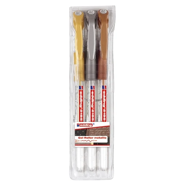 edding - 2185 Set of 3 Gel Roller Pens (053-054-055)
