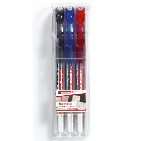edding - 2185 Set of 3 Gel Roller Pens (001-002-003)
