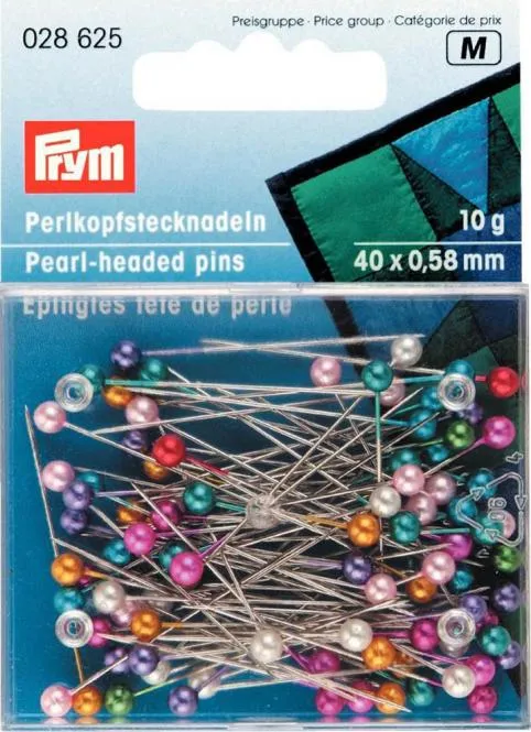 Prym Perlkopf-Stecknadeln 0,58 x 40 mm bunt sortiert