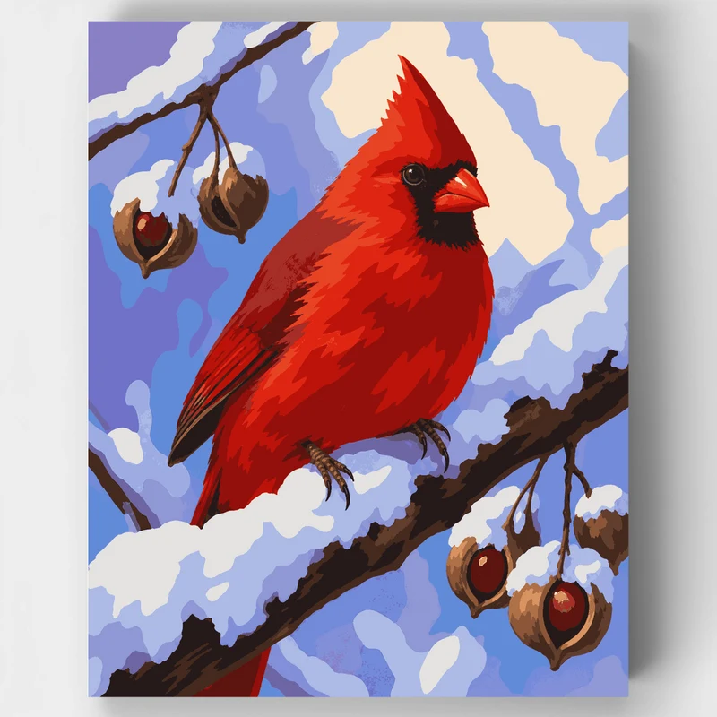Winter Cardinal - Paint by Numbers Kit