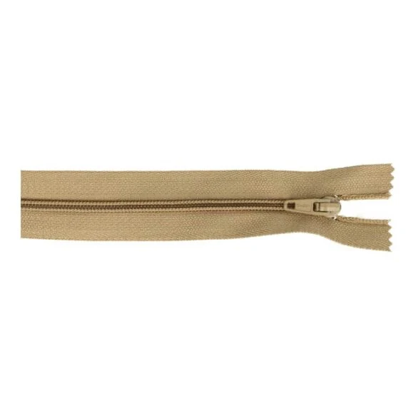 Reißverschluss beige hellbraun 18cm