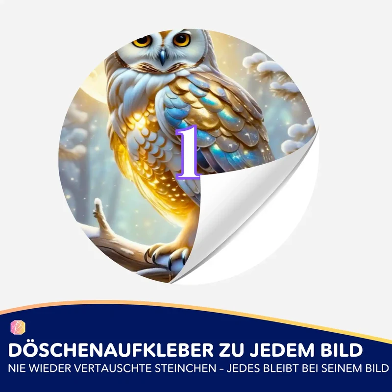 Döschenaufkleber - Goldene Schneeeule