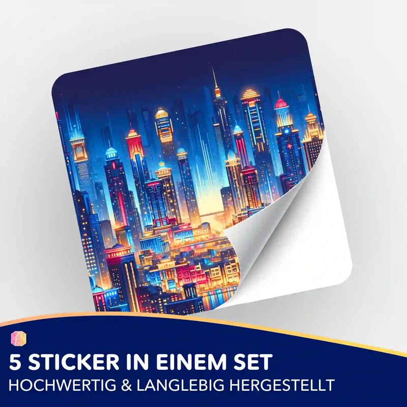 Aufkleber 5er-Set - Stadt der Lichter "Limited Edition"