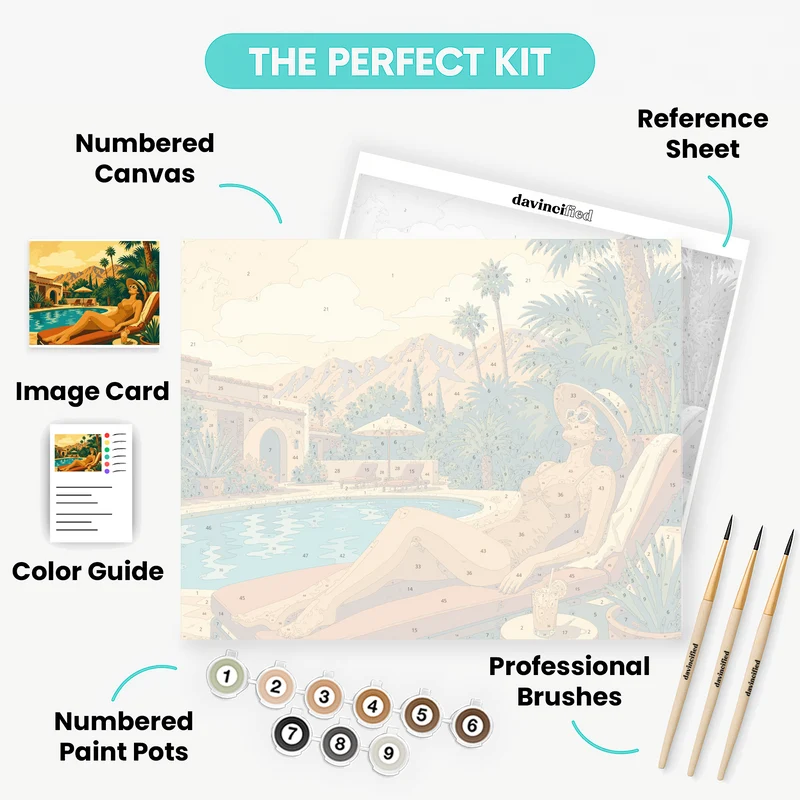 Desert Resort Sunbather - Paint by Numbers Kit