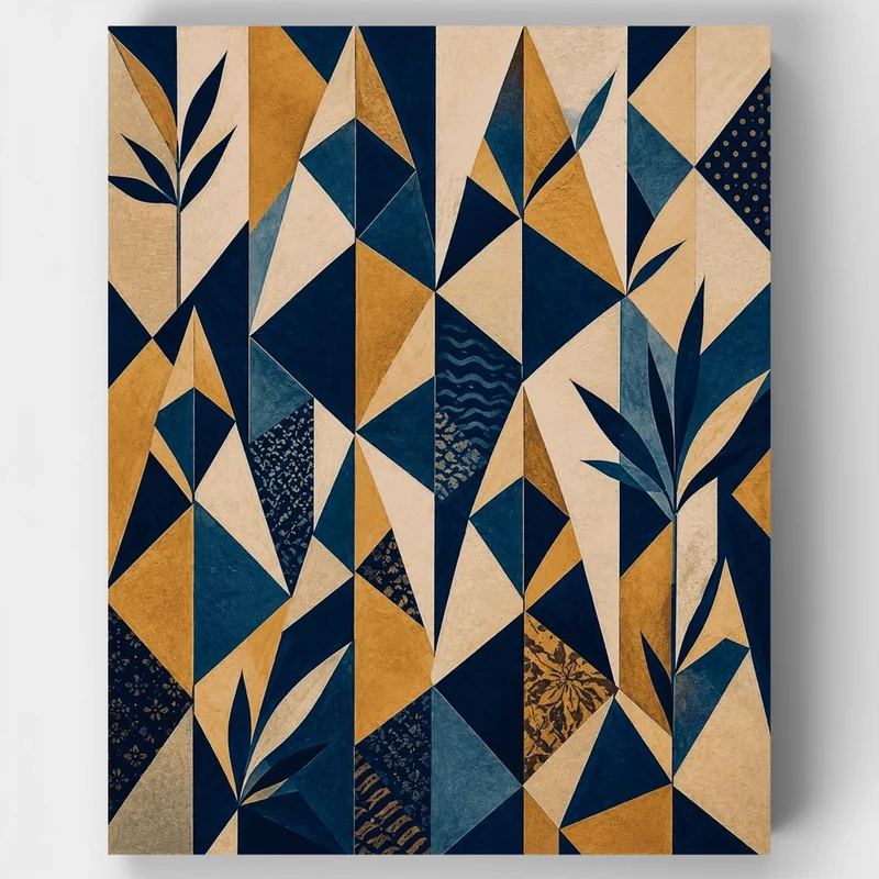 "Bamboo Geometry" Paint by Numbers Kit