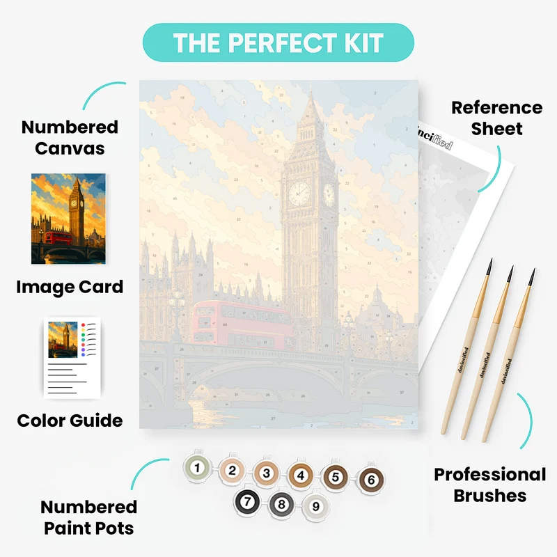 Golden Hour Over Westminster - Paint by Numbers Kit