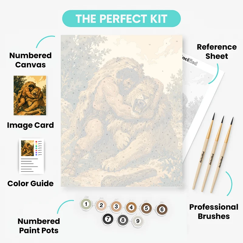 Hercules and the Nemean Lion - Paint by Numbers Kit