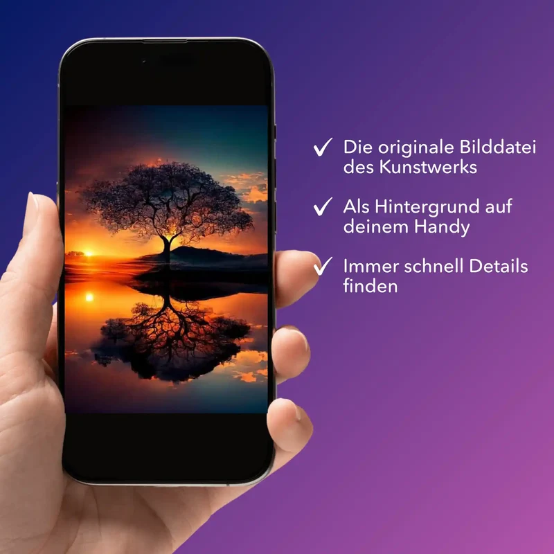 Digitale Bildmappe - Baum im Sonnenuntergang