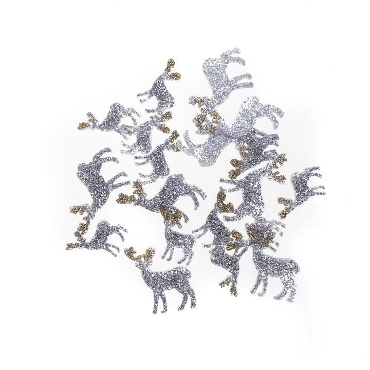 Self-Adhesive Reindeer with Glitter, 20 pcs