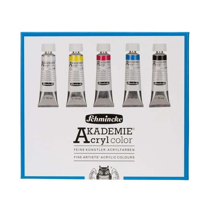 Schmincke AKADEMIE Acrylic Paint Set in Tubes, 5 x 60 ml