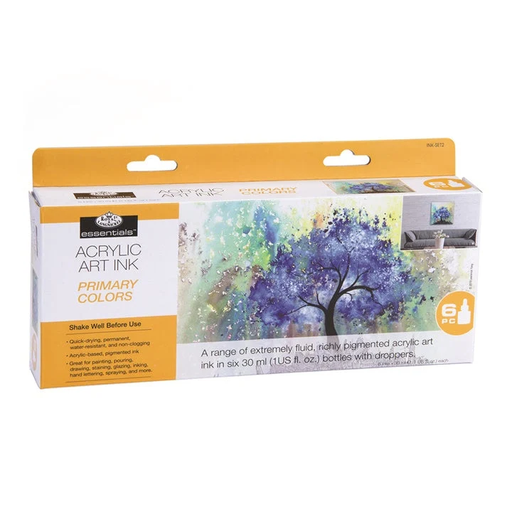 Royal & Langnickel Acrylic Ink, Basic Colors, 6 x 30 ml