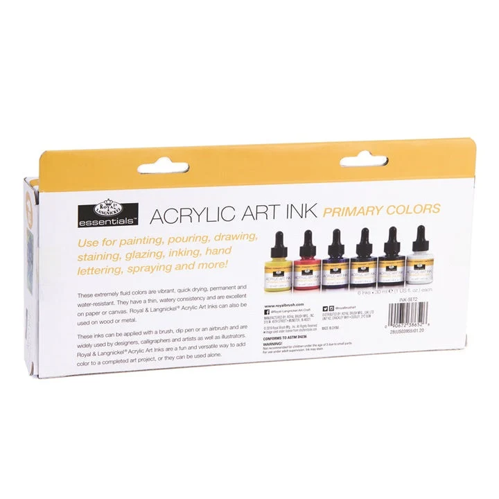 Royal & Langnickel Acrylic Ink, Basic Colors, 6 x 30 ml