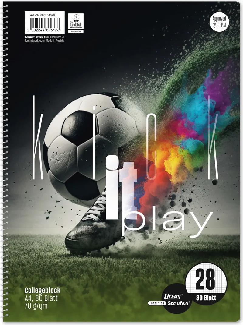 Staufen Collegeblock Fußball WM A4 80Bl - 1 von 2 Designs