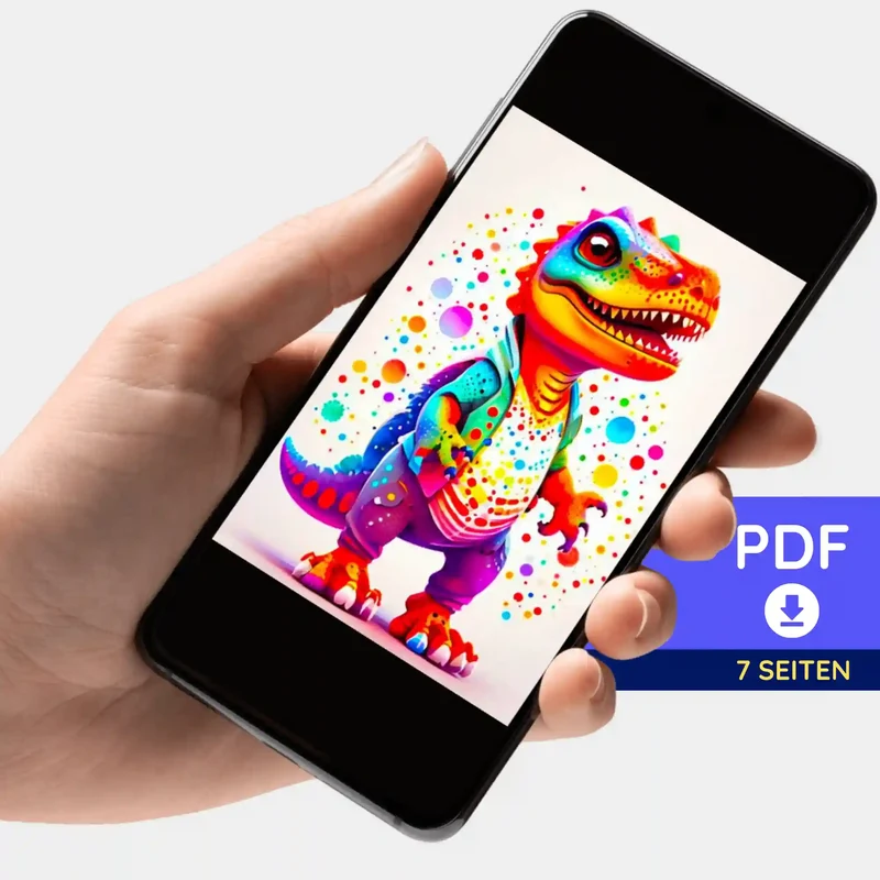 Digitale Bildmappe - Kunterbunter Dinosaurier