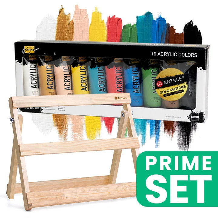Solo Goya Acrylic Paint Set, ARTMiE Gold Matches and Easel