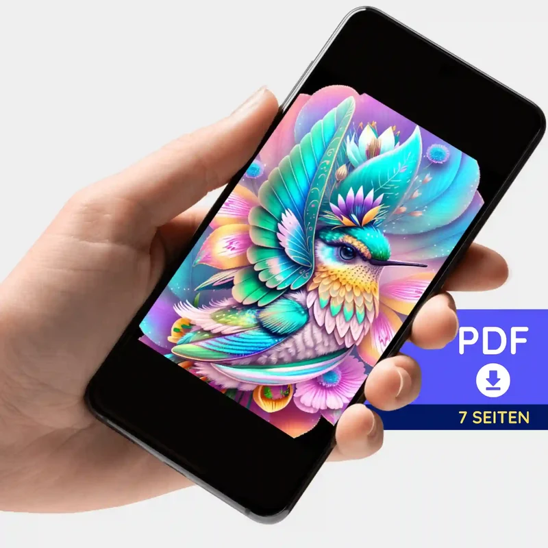 Digitale Bildmappe - Kolibri im Blütenkelch