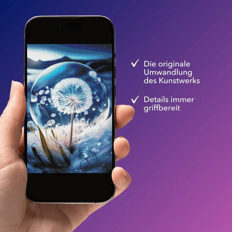 Digitale Bildmappe - Pusteblume Eiskristall