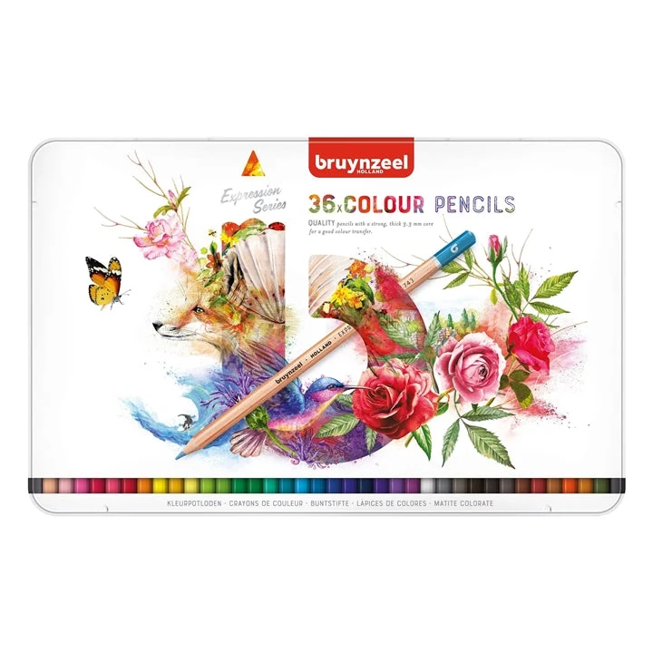 bruynzeel Expression Series Colored Pencils in a Tin