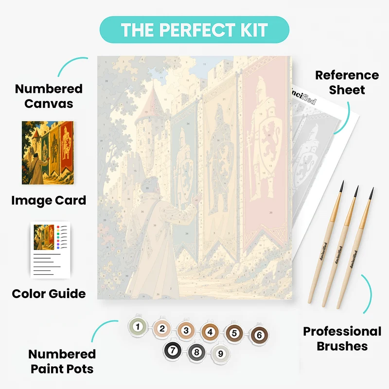 Knight Banners Castle - Paint by Numbers Kit