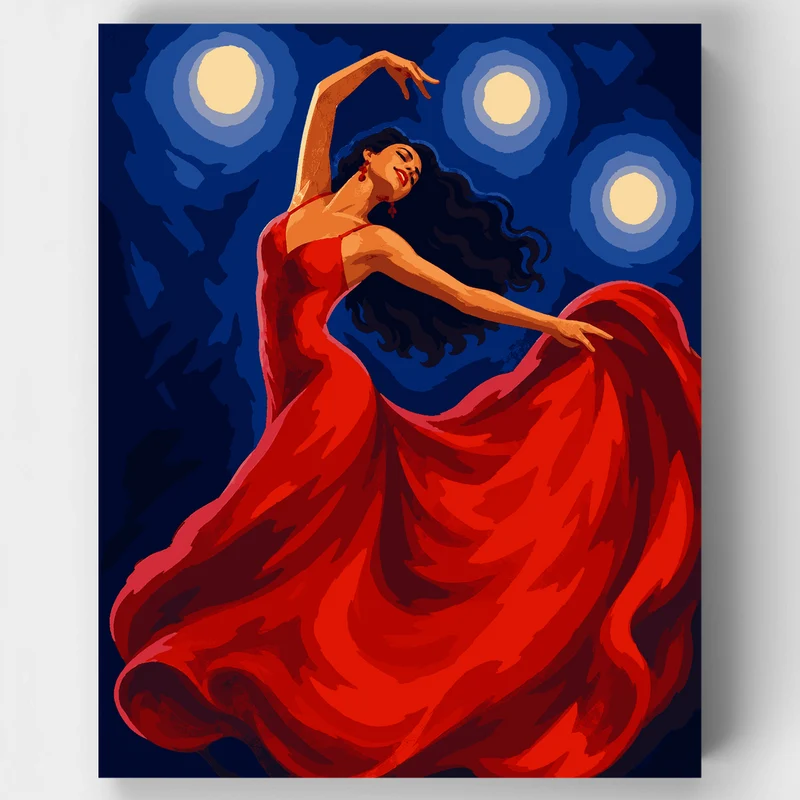 Moonlit Flamenco Dancer - Paint by Numbers Kit