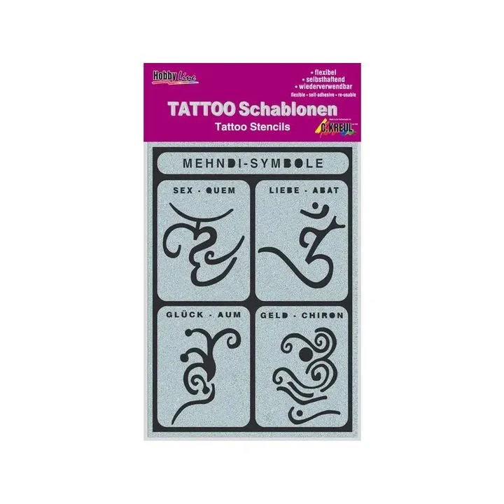 Self-Adhesive Tattoo Stencil Mehndi-Symbols