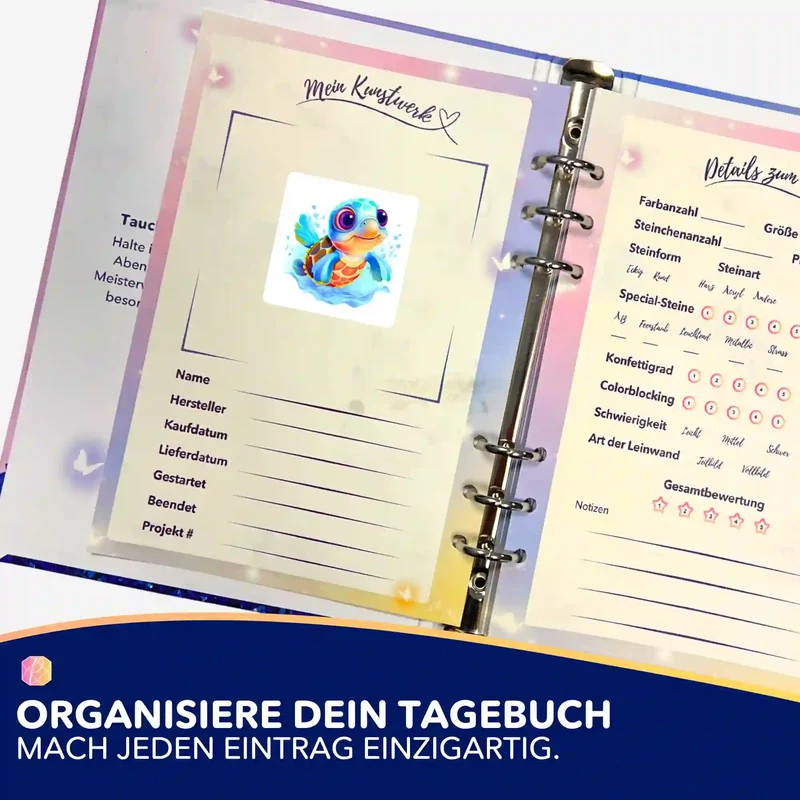Aufkleber 5er-Set - Planschende Schildkröte