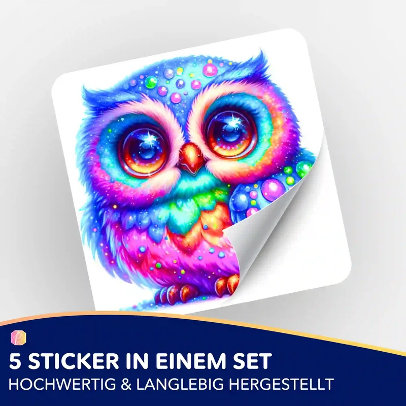 Aufkleber 5er-Set - Eule Elly