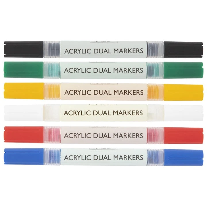 Nassau Fine Art Dual Acrylic Paint Pens, Set of 6